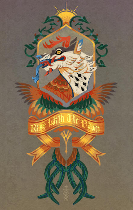 "Crowing King" original artwork